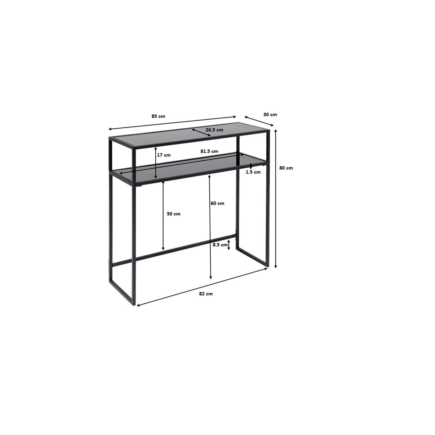 Консоль Loft Black 80x85 см