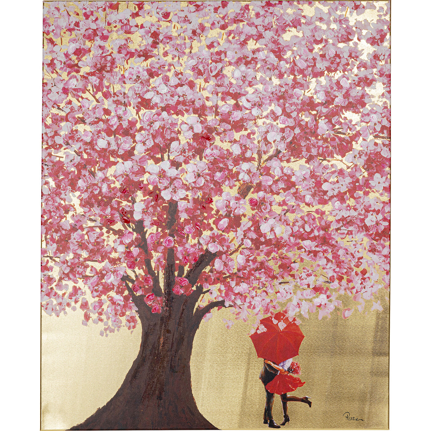 Картина Flower Couple Gold Pink 100x80 см