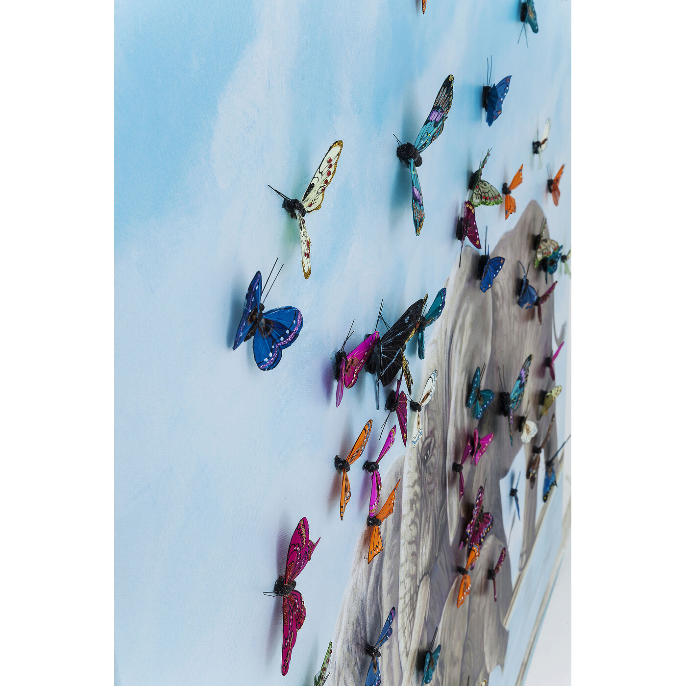 Картина Elefants with Butterflies 120x120 см