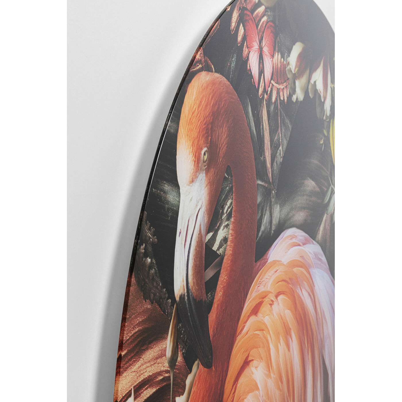 Картина стеклянная Proud Flamingo Ø100 см