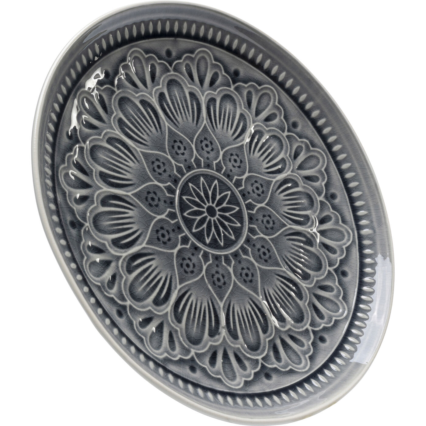 Тарелка Sicilia Mandala Grey Ø27 см