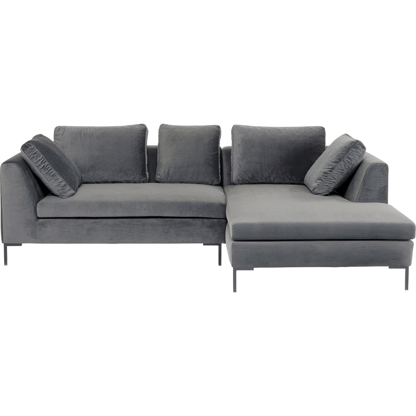 Диван угловой правосторонний Gianni Small Velvet Grey Right