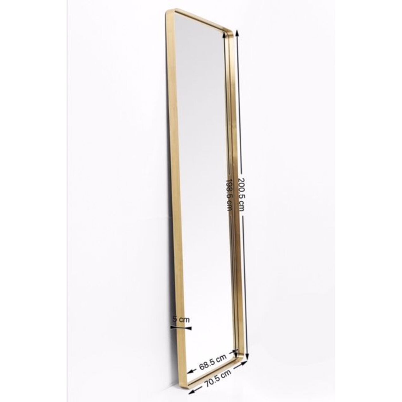 Зеркало Curve MO Rectangular Brass 200x70 см