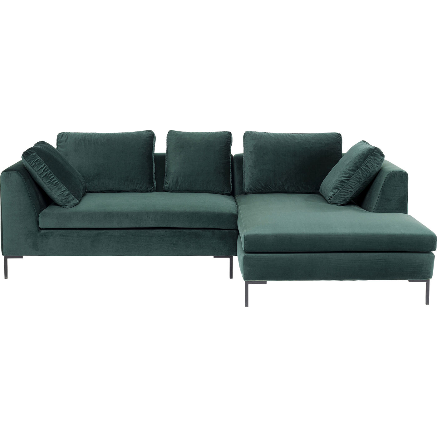 Диван угловой правосторонний Gianni Small Velvet Green Right