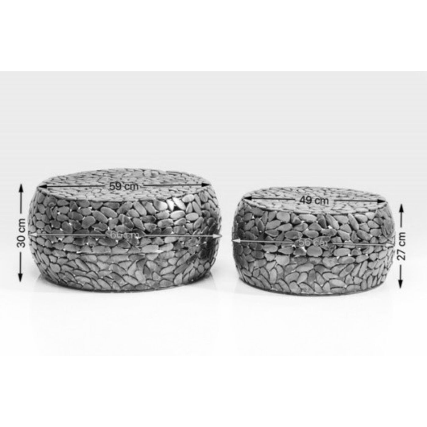 Стол кофейный Pebbles Deluxe Silver (2 шт)
