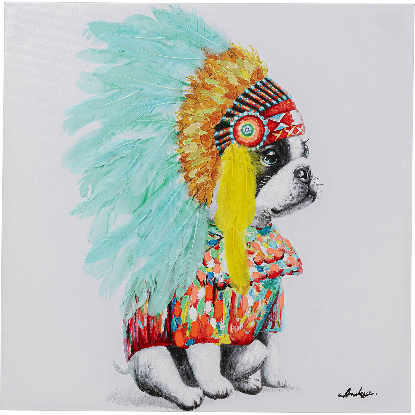 Картина Headdress Dog 80x80 см