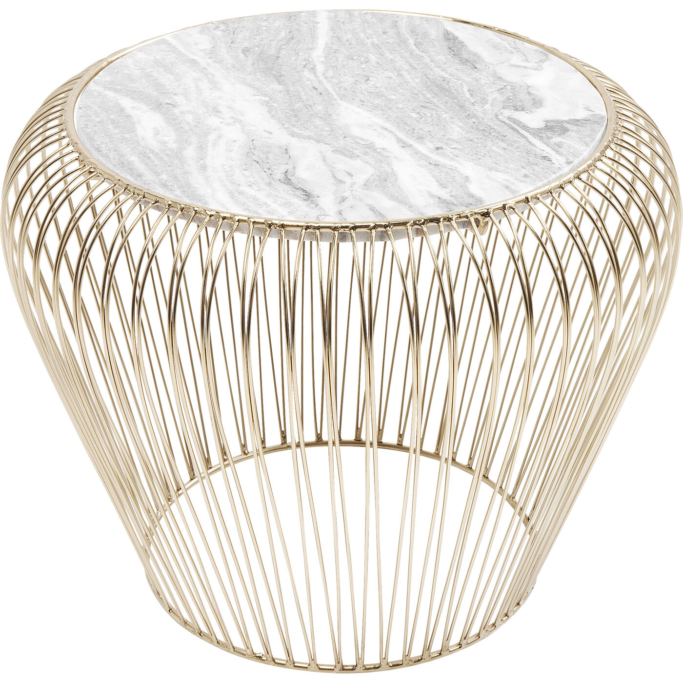 Стол приставной Beam Grey Marble Brass Ø43 см