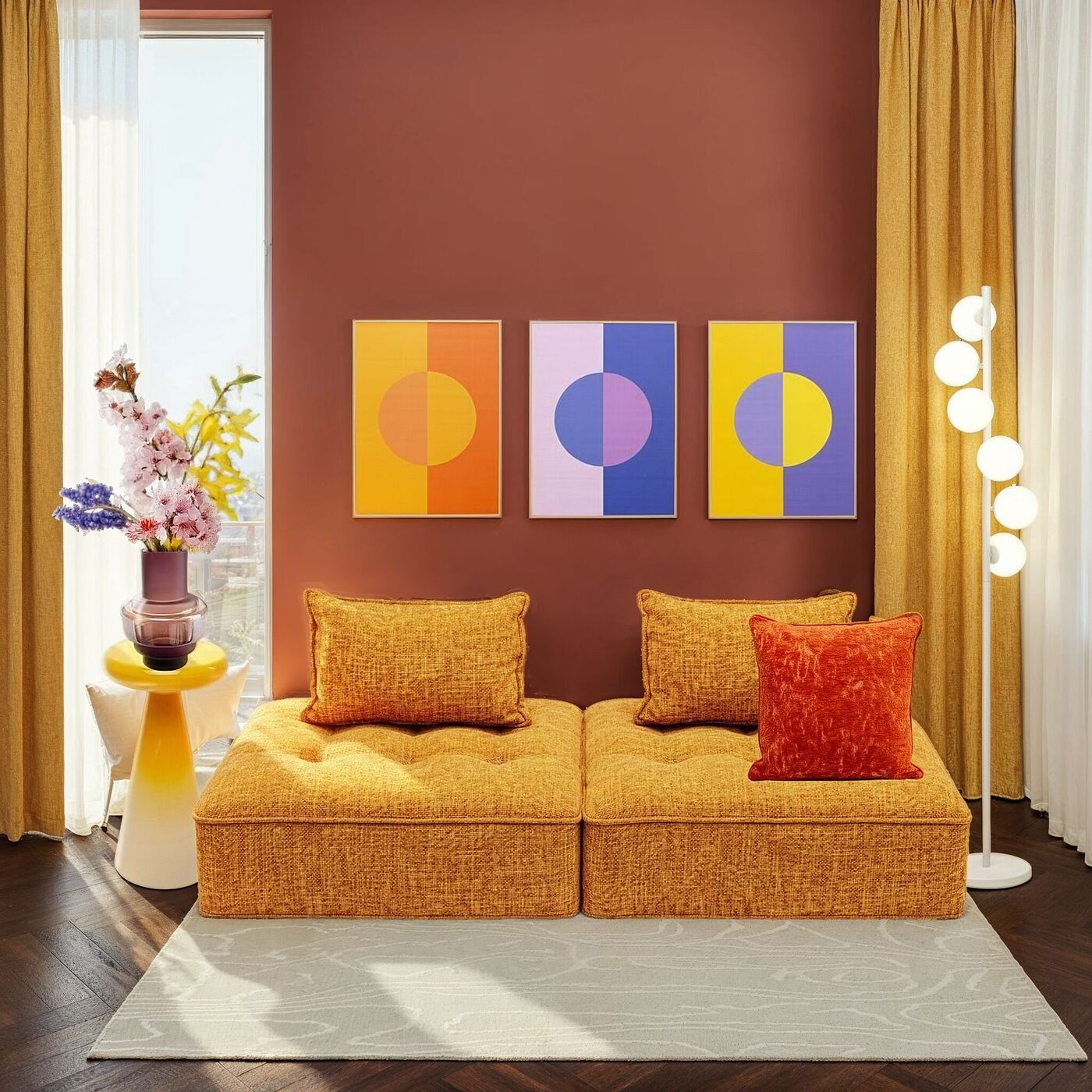 Sofa Portofino Orange (2/Set)