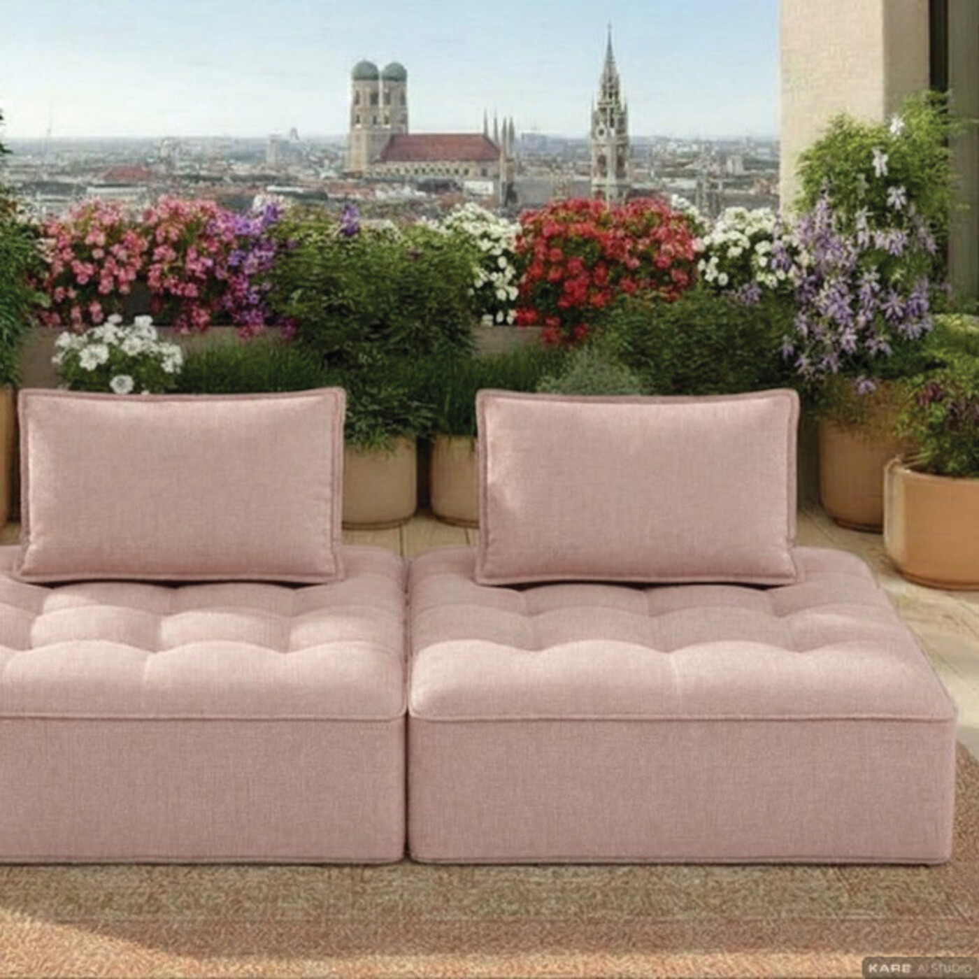 Sofa Portofino Rosé Outdoor (2/Set)