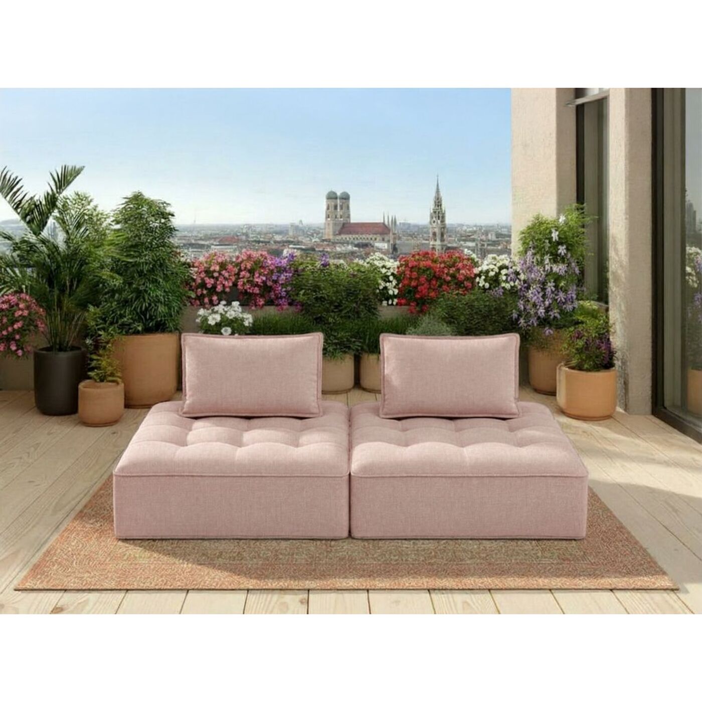 Sofa Portofino Rosé Outdoor (2/Set)