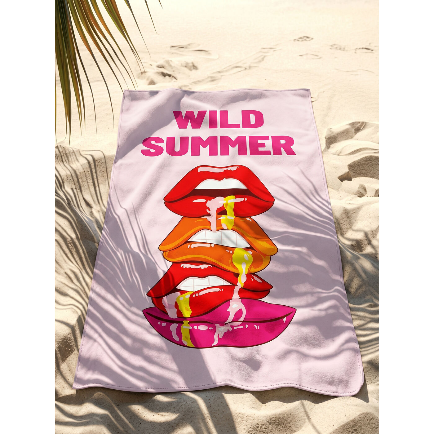 Beach Towel Wild Summer 90x170cm pink