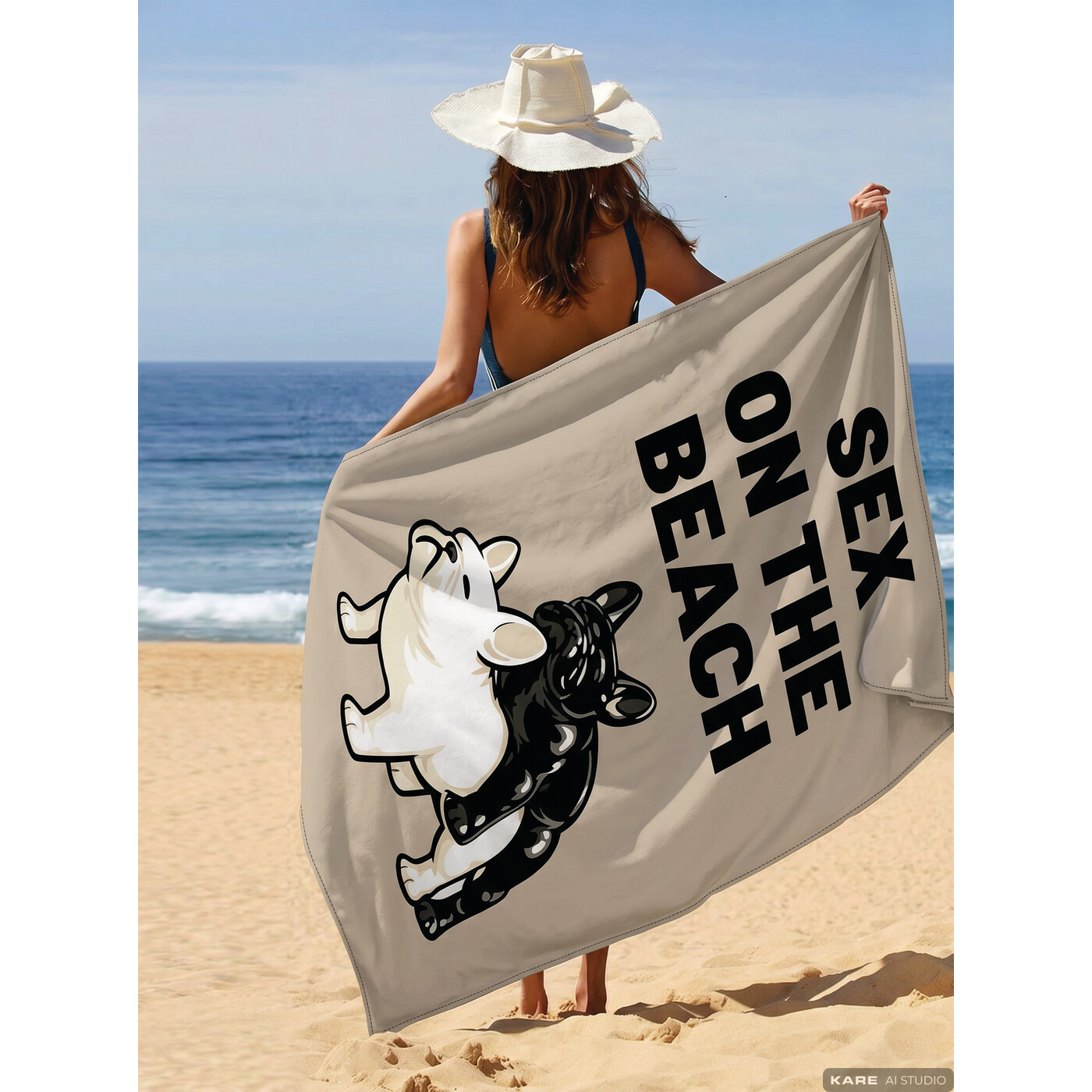 Beach Towel On The Beach 90x170cm beige