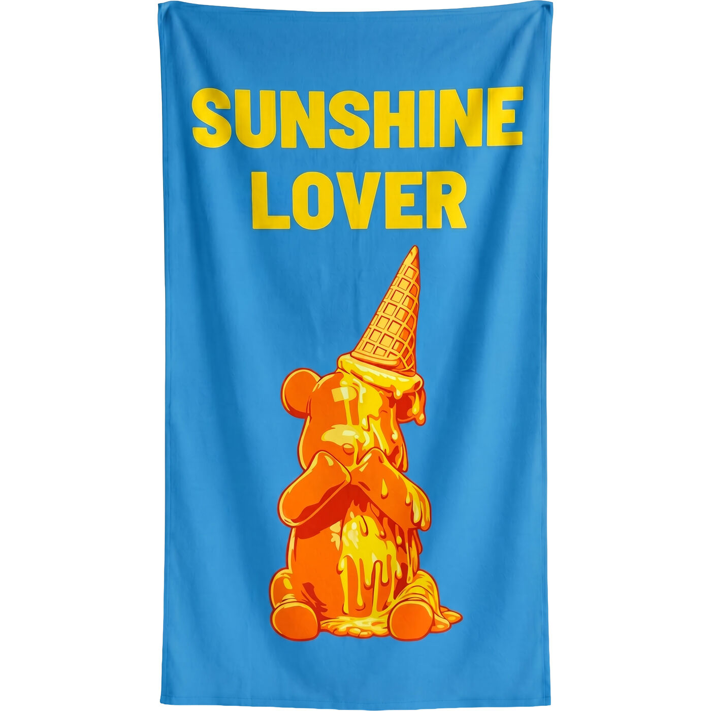 Beach Towel Icecream Bear 90x170cm blue