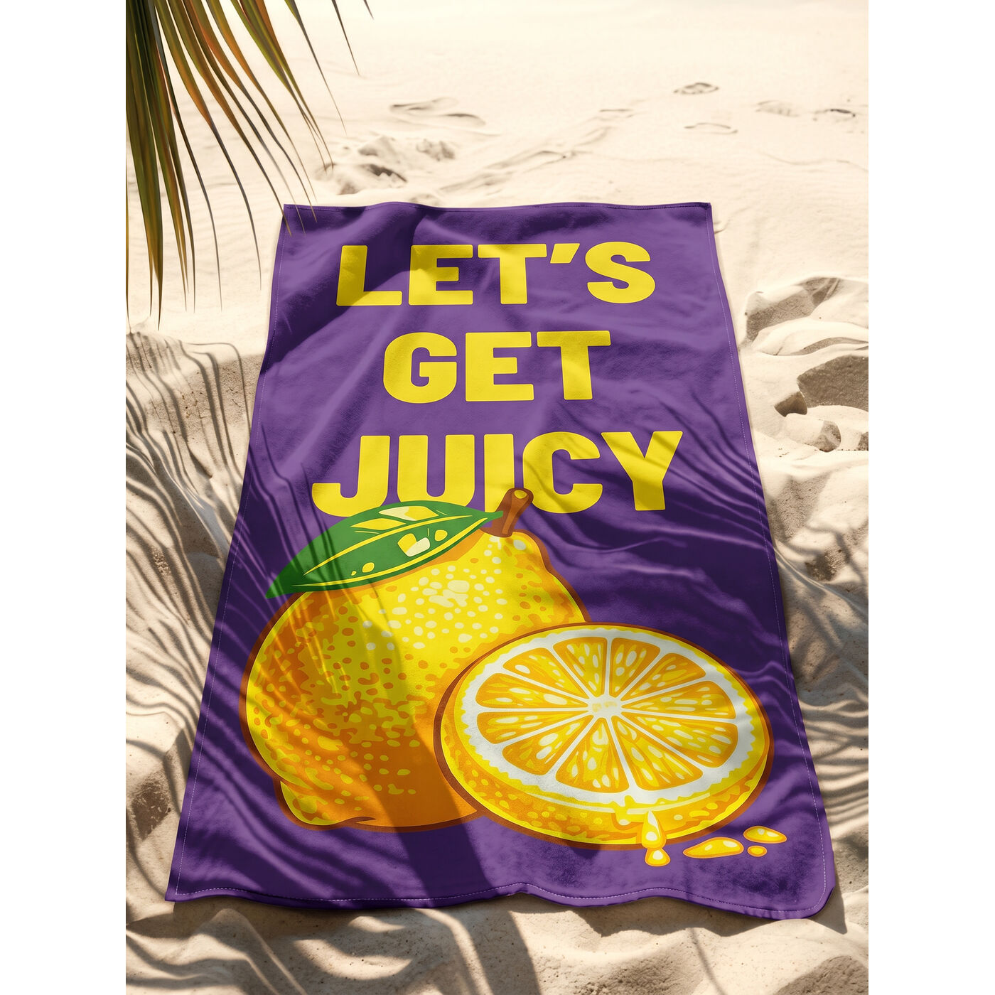 Beach Towel Juicy Lemon 90x170cm lilac
