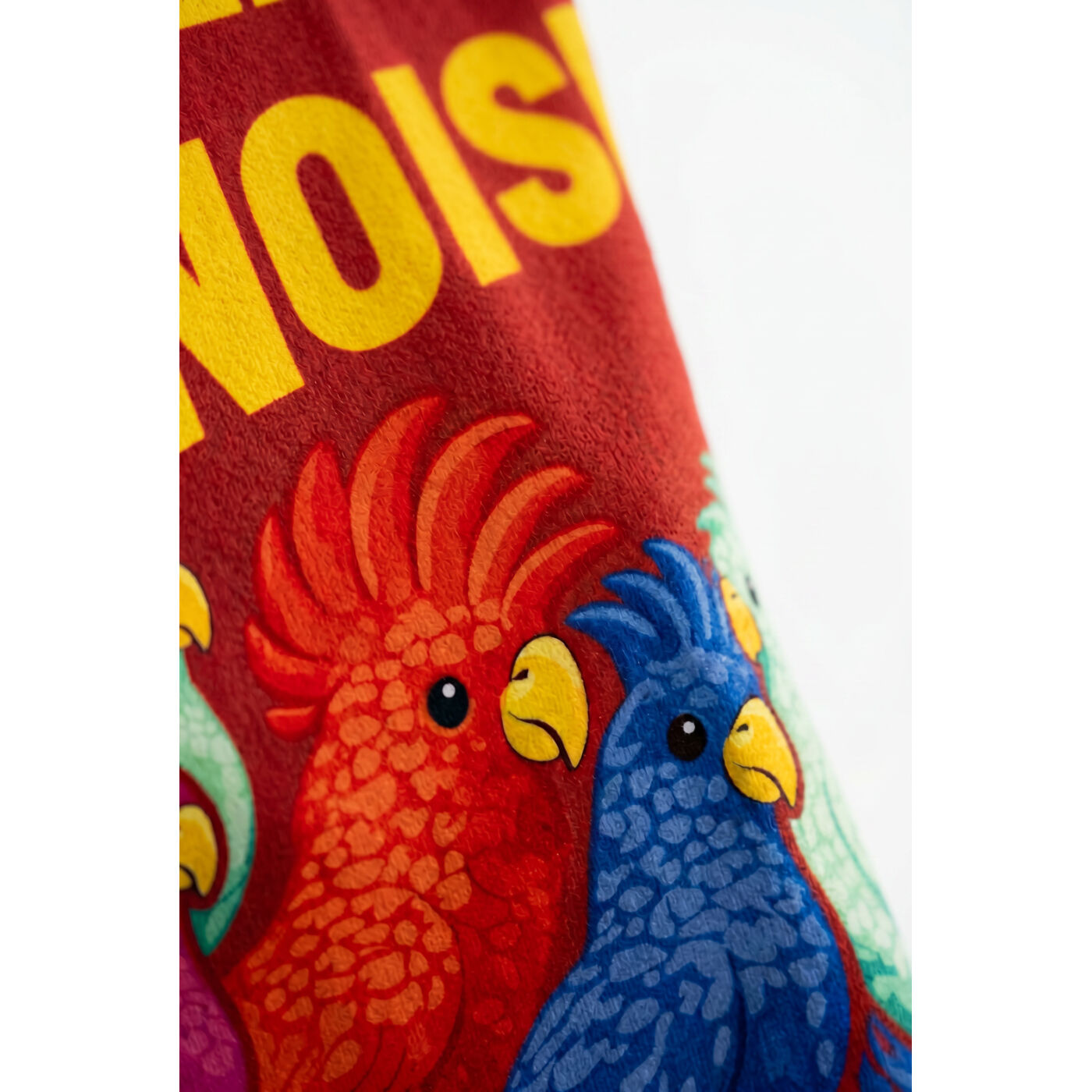 Beach Towel Exotic Birds 90x170cm red