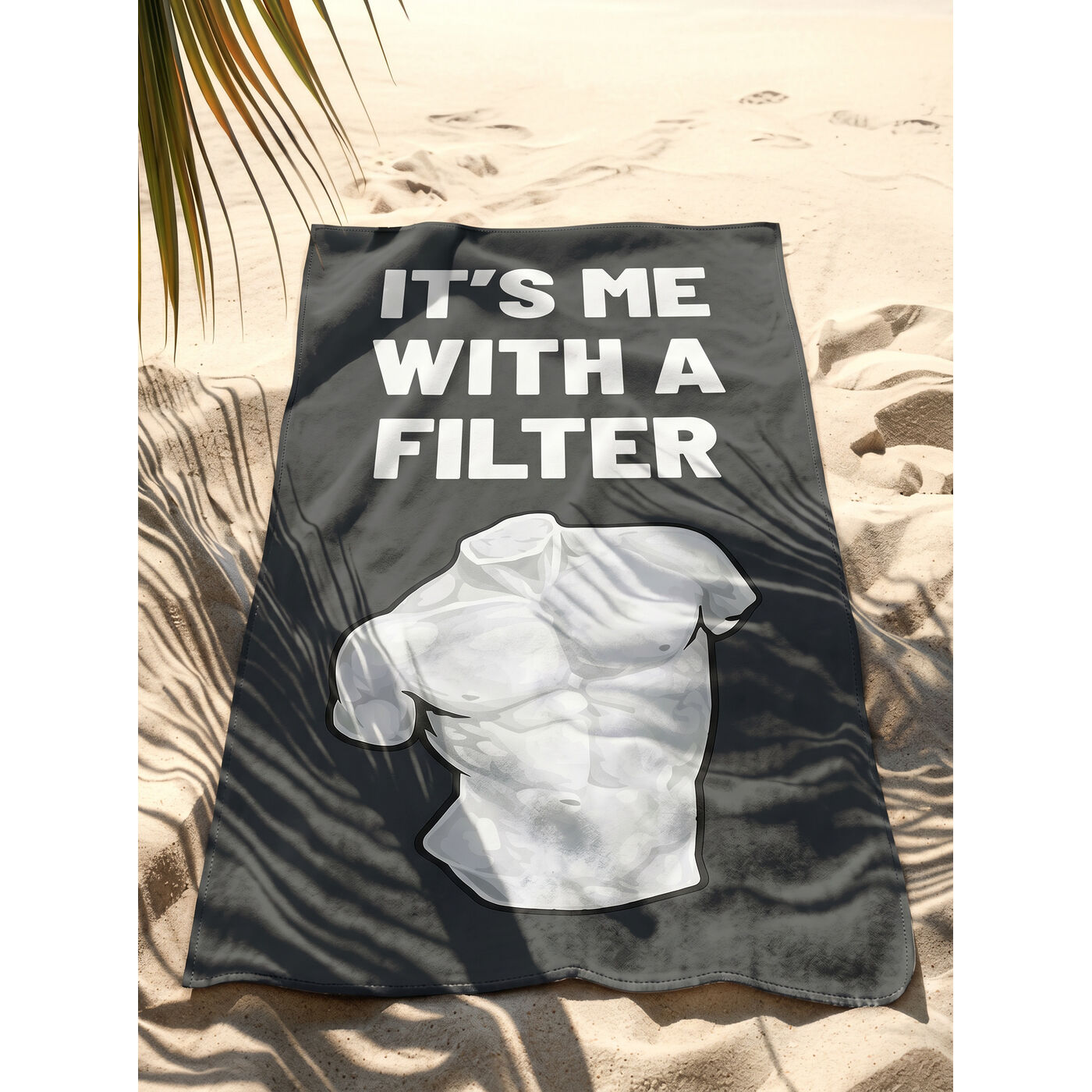 Beach Towel Filter Boy 90x170cm grey
