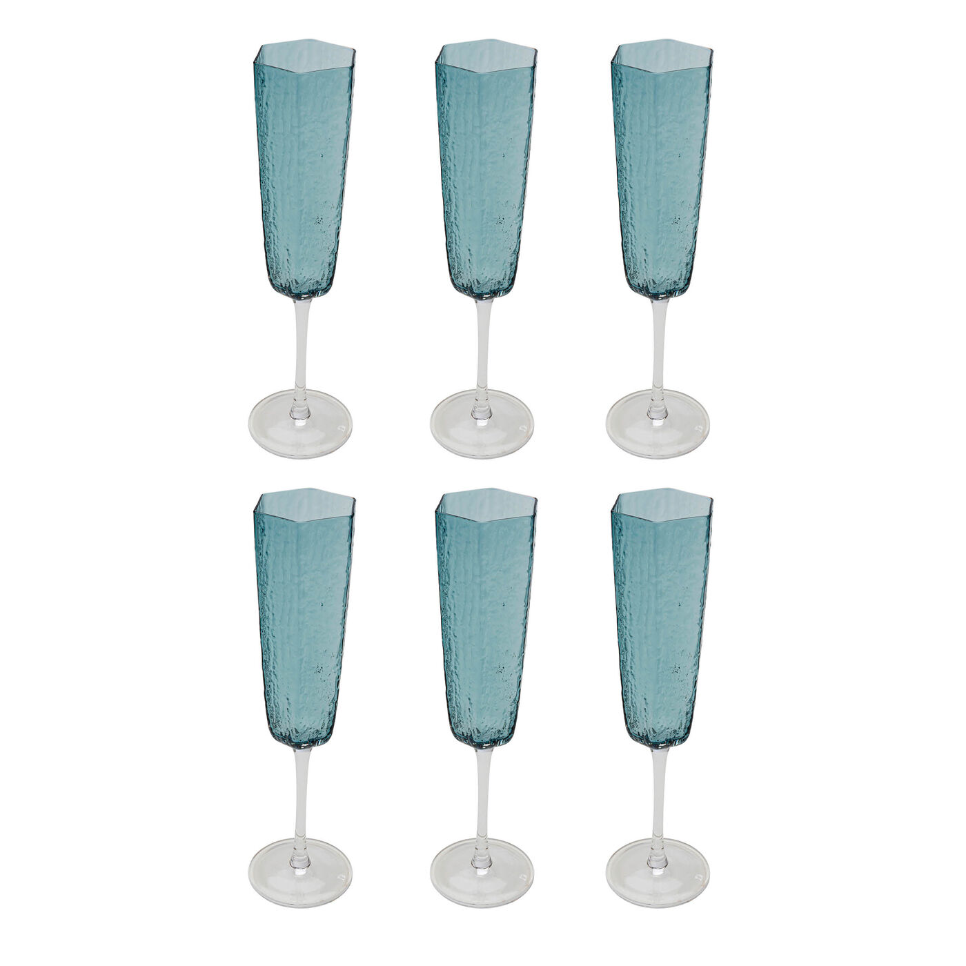Бокал для шампанского Cascata Blue (6 шт)