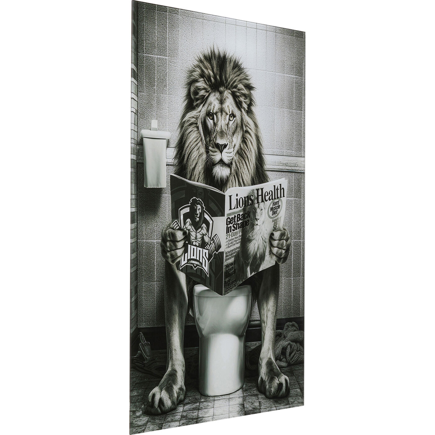 Glass Picture Bath Lion 60x80cm