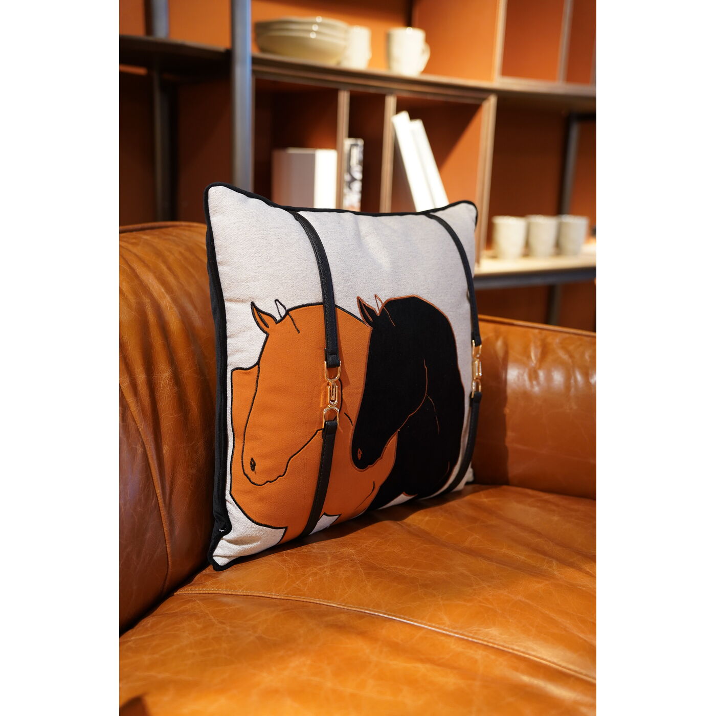 Cushion Horse Date Orange 45x45cm