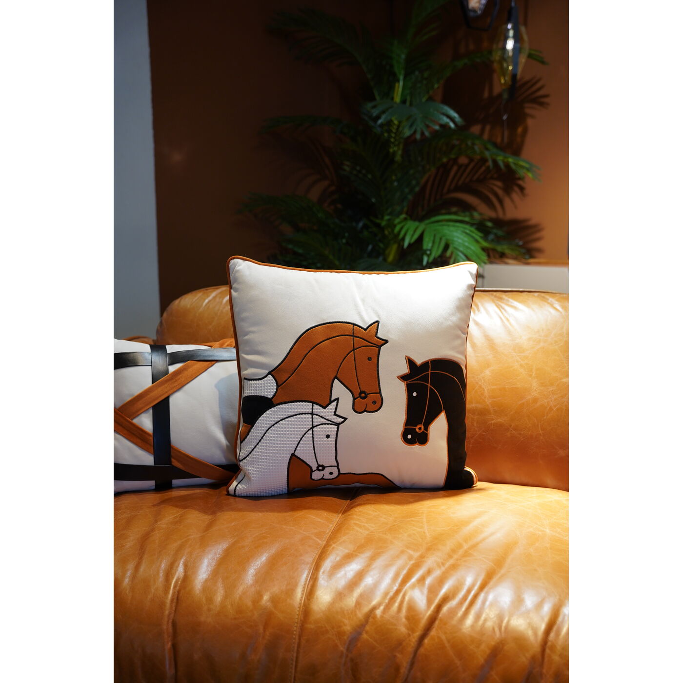 Cushion Horse Trio 45x45cm