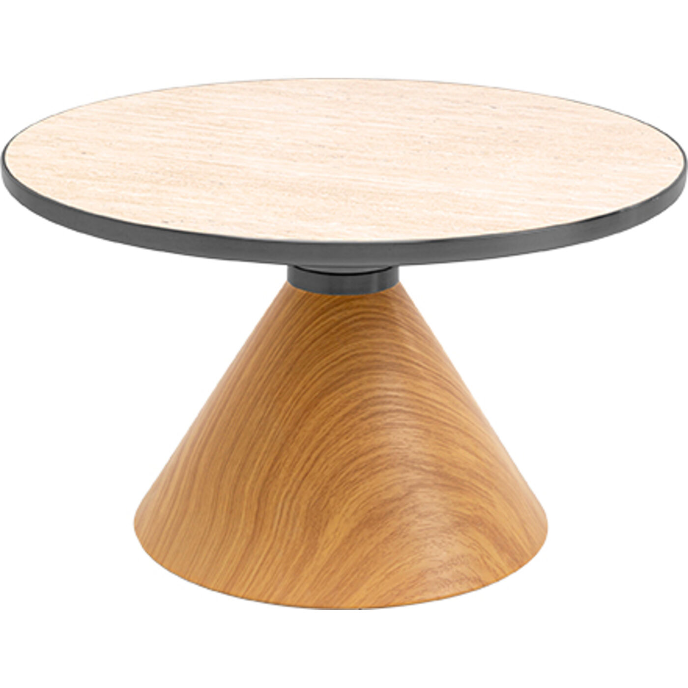Coffee Table Cono Oak Travertin Ø70cm