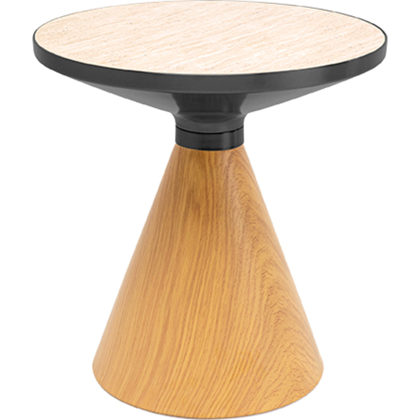 Coffee Table Cono Oak  Travertin Ø50cm