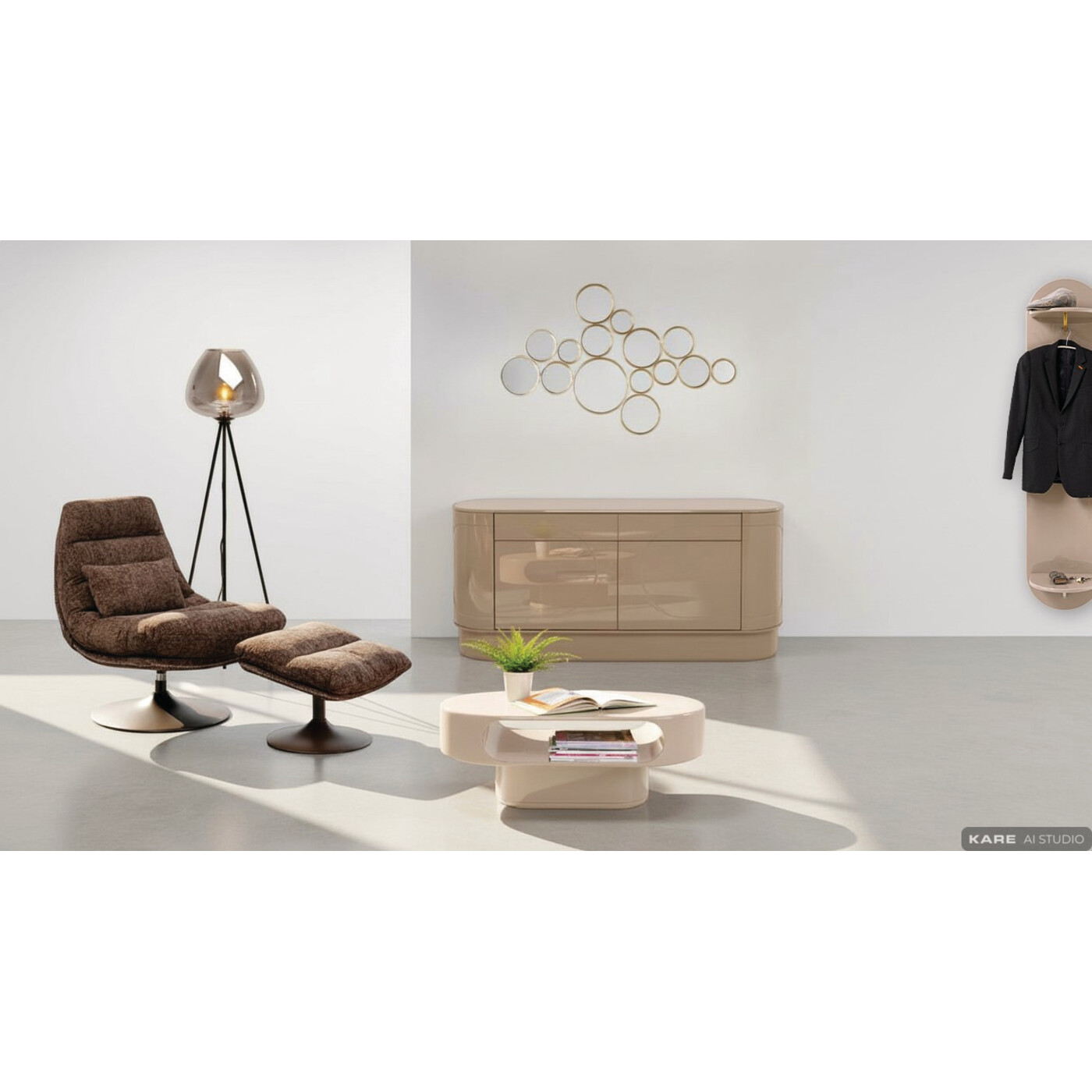 Sideboard Groove Taupe 160x76cm