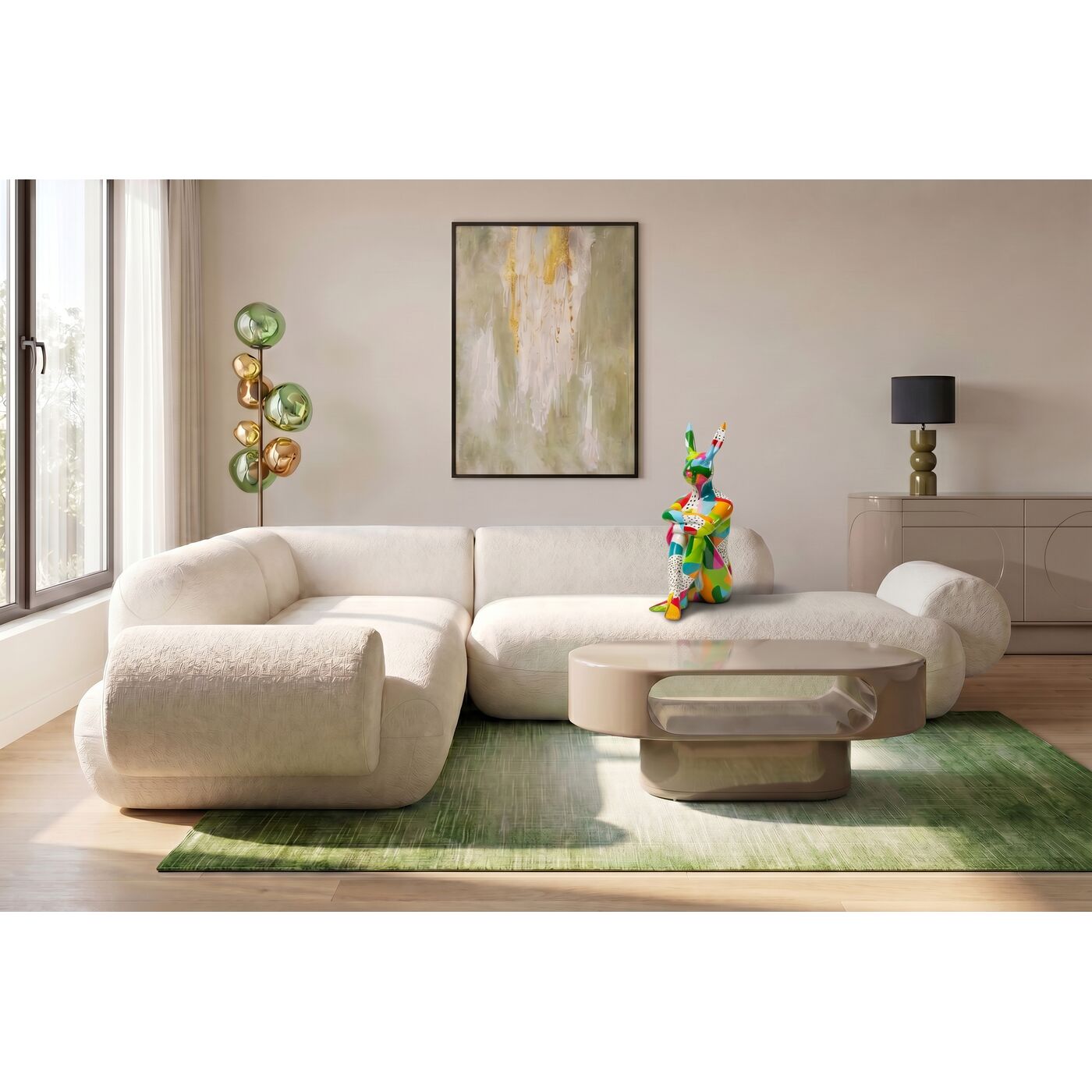 Coffee Table Groove Taupe 60x100cm