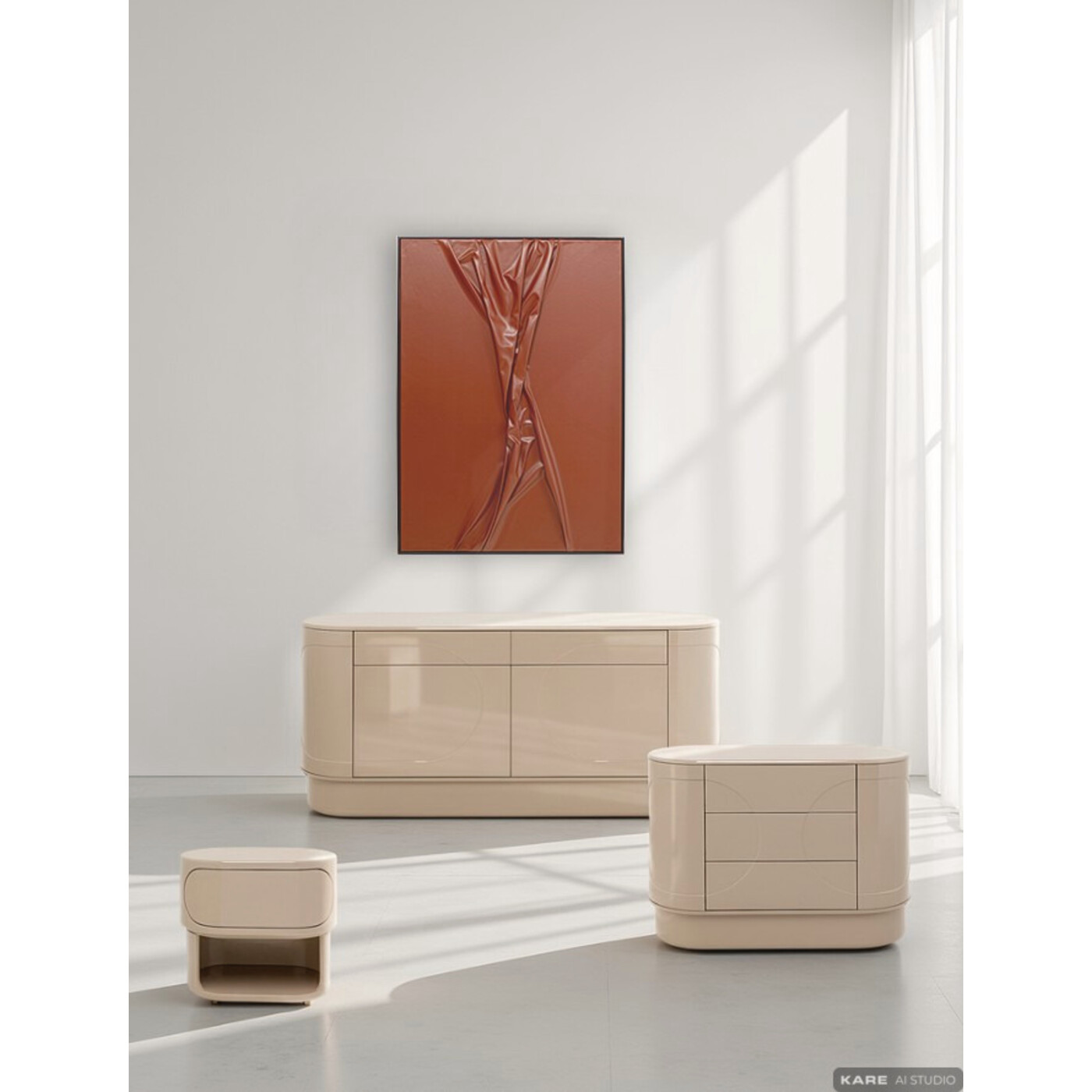 Dresser Small Groove Taupe 60x55cm