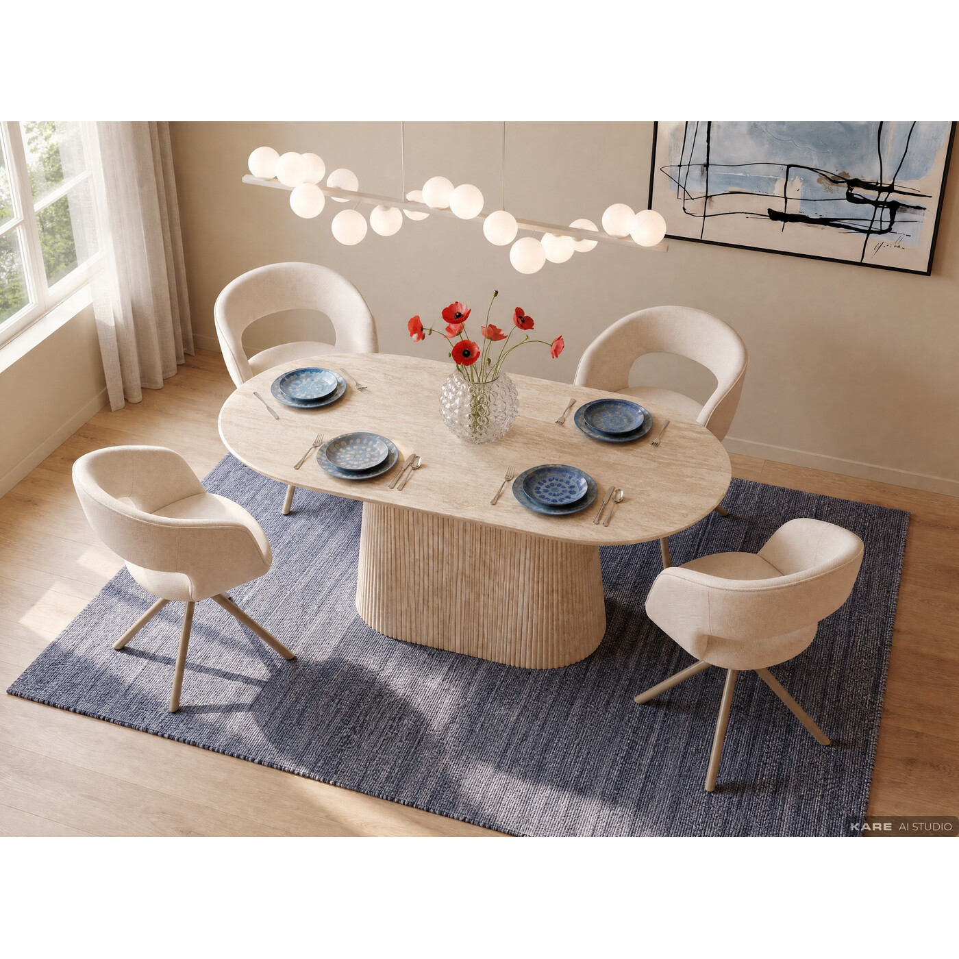 Table Alma Travertin 180x90cm