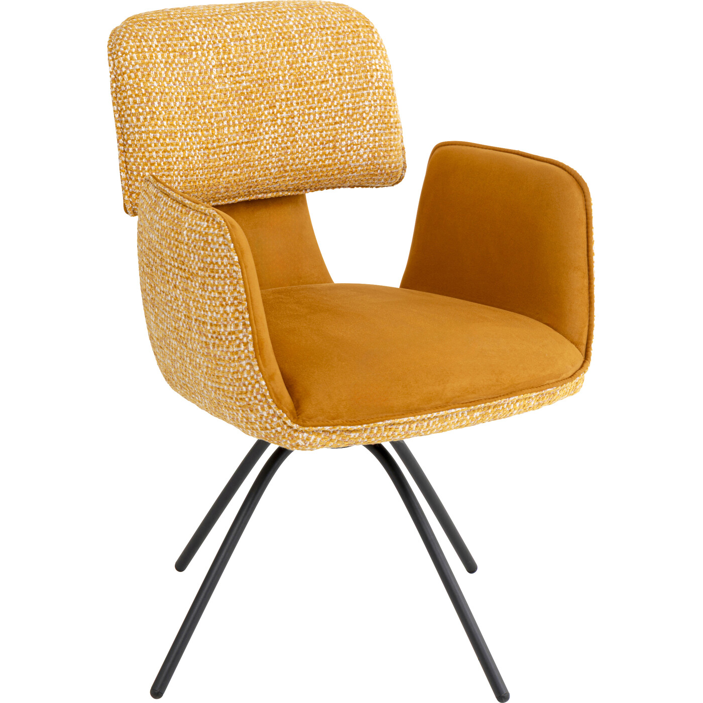 Swivel Chair with Armrest Helli Yellow
