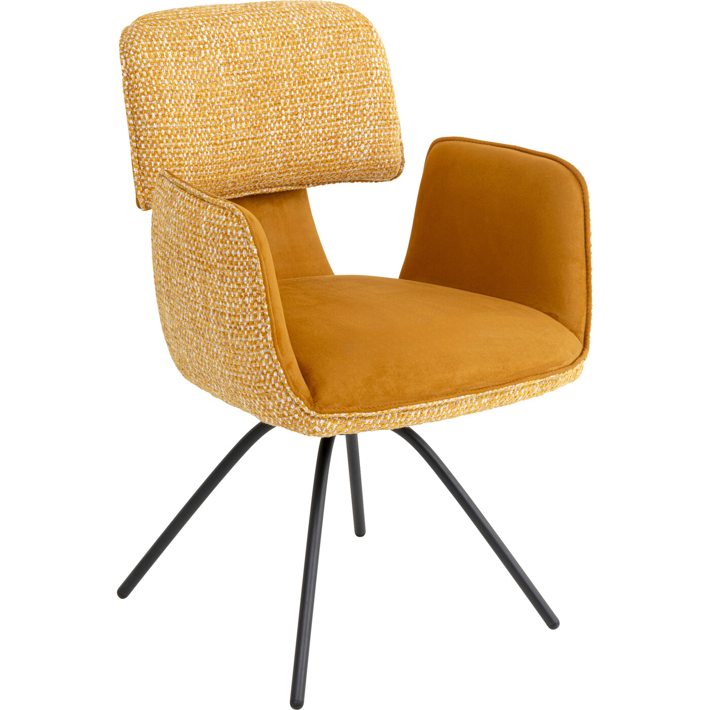 Swivel Chair with Armrest Helli Yellow
