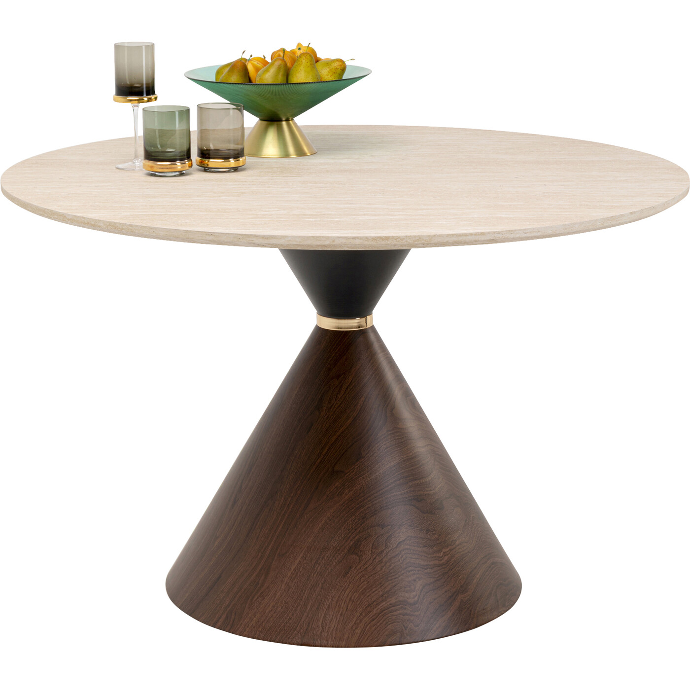 Table Cono Travertin Walnut Ø120cm