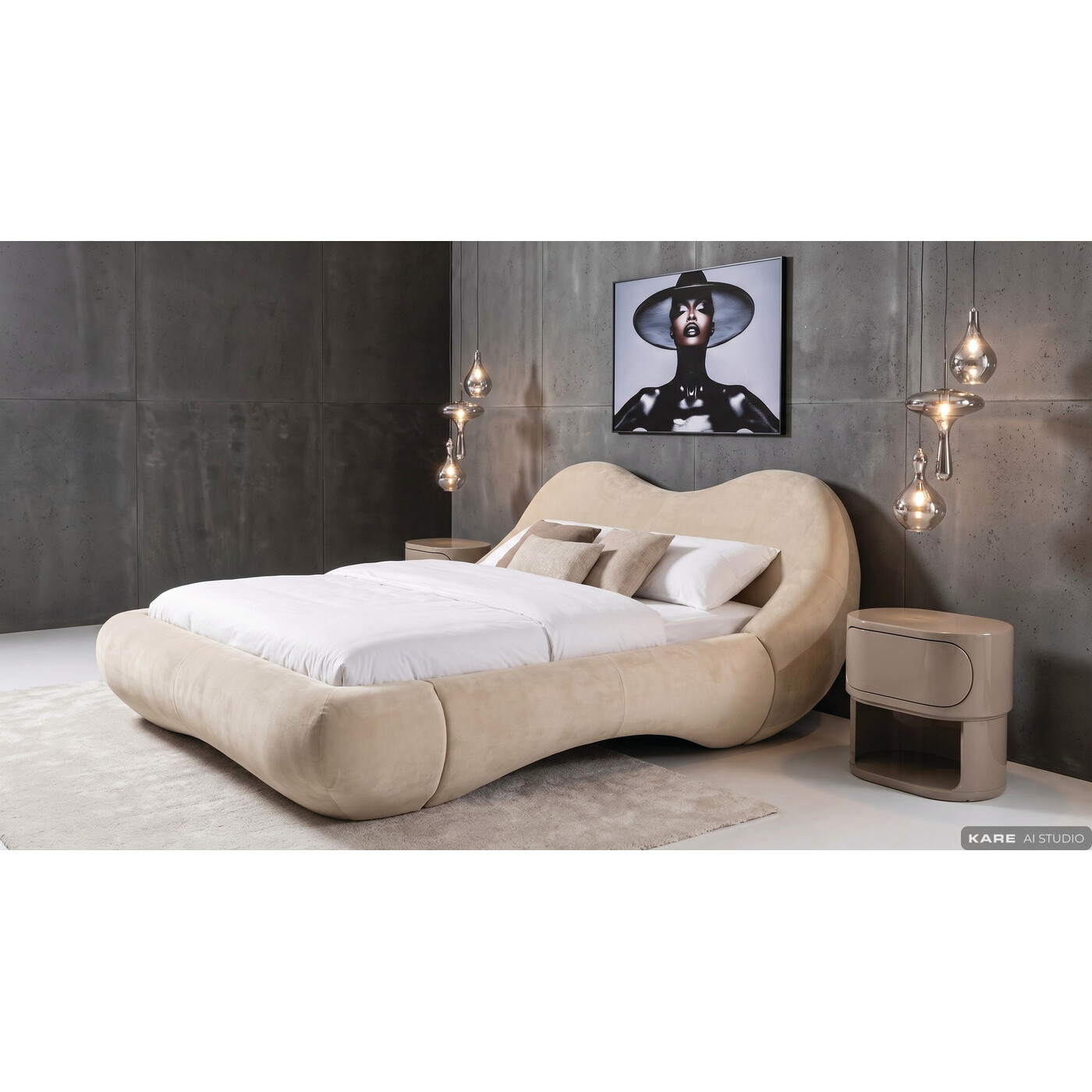 Кровать KARE x Karim Rashid Fluid Dreams Cream 180x200cm