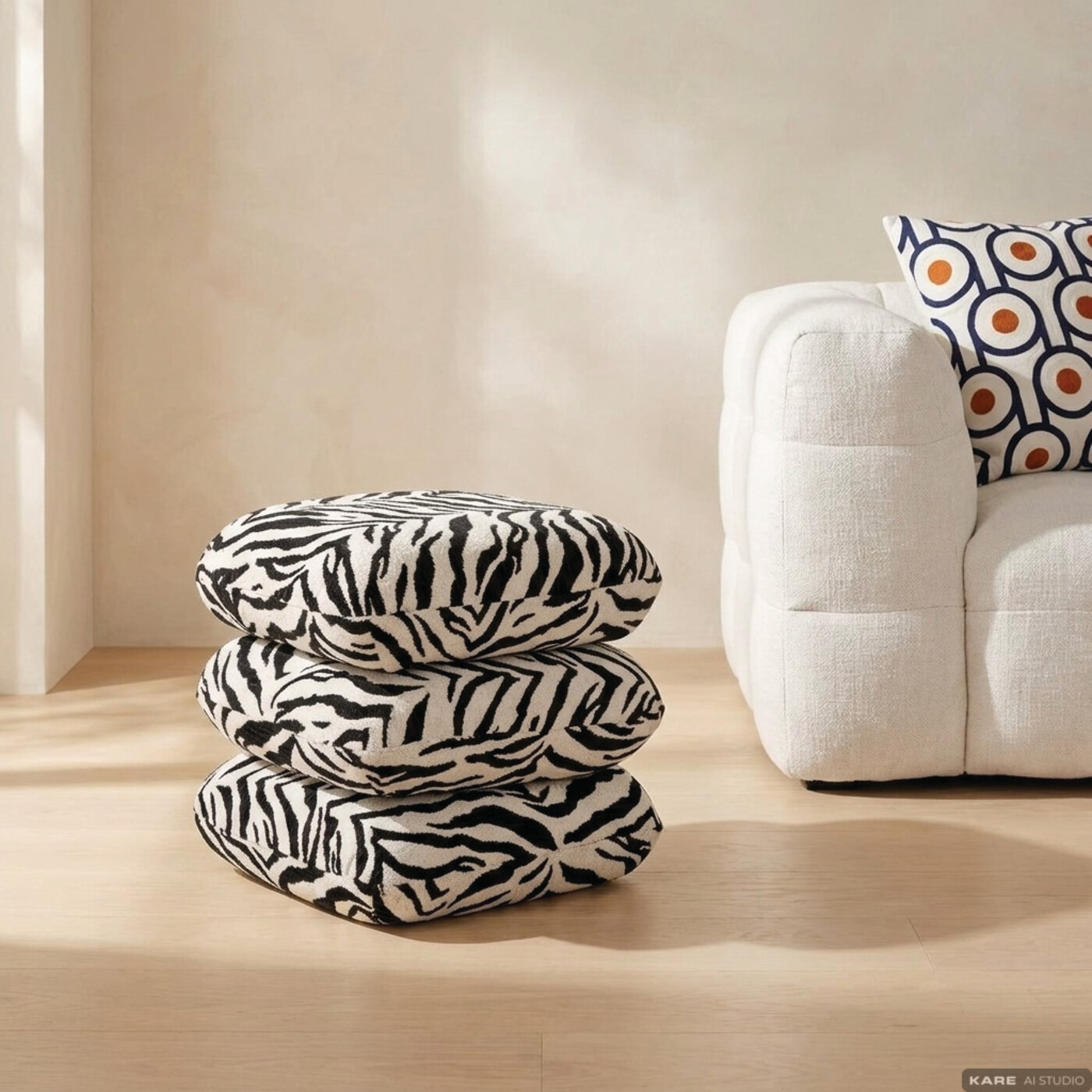 Stool Pepino Tiger Black 45x45cm