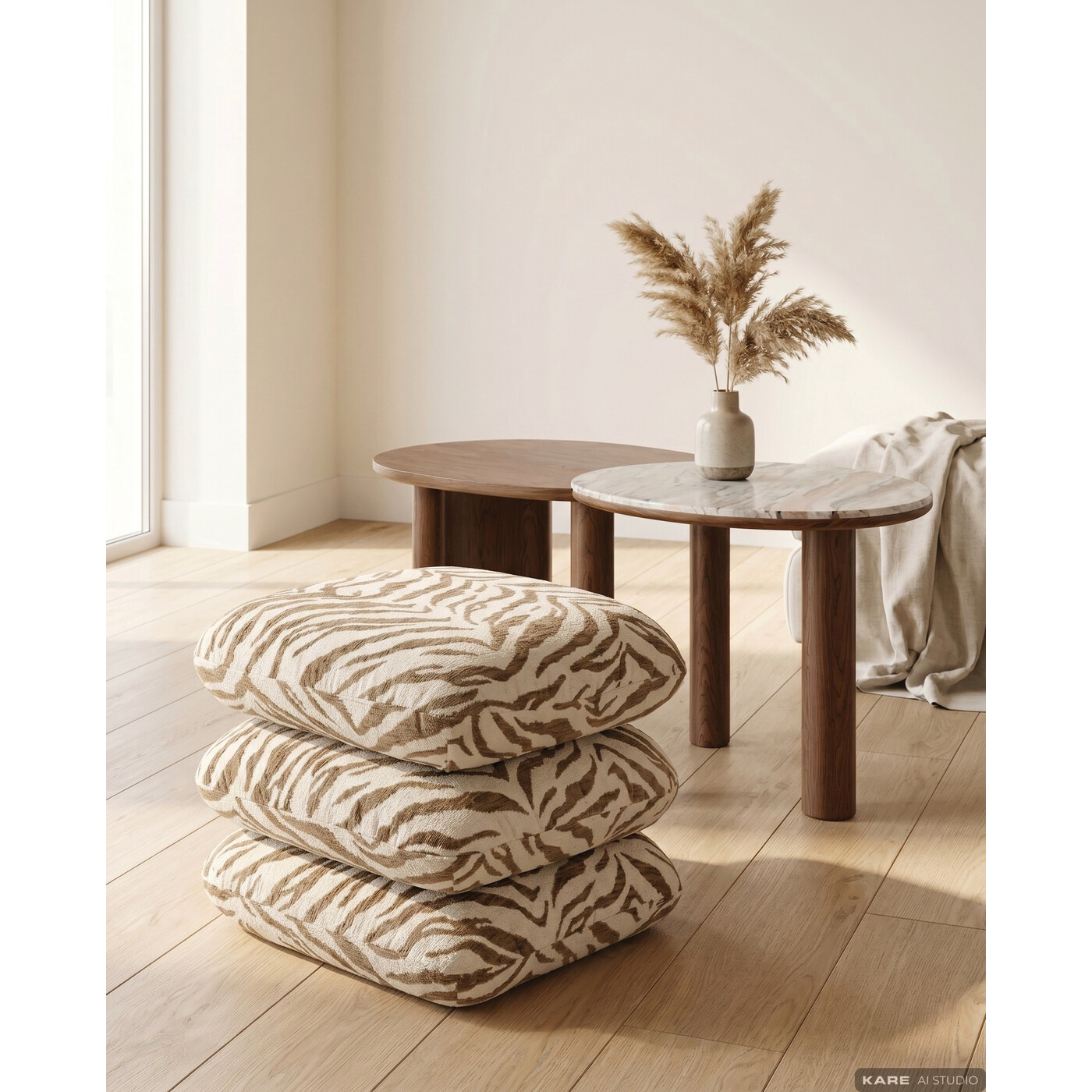 Stool Pepino Tiger Brown 45x45cm