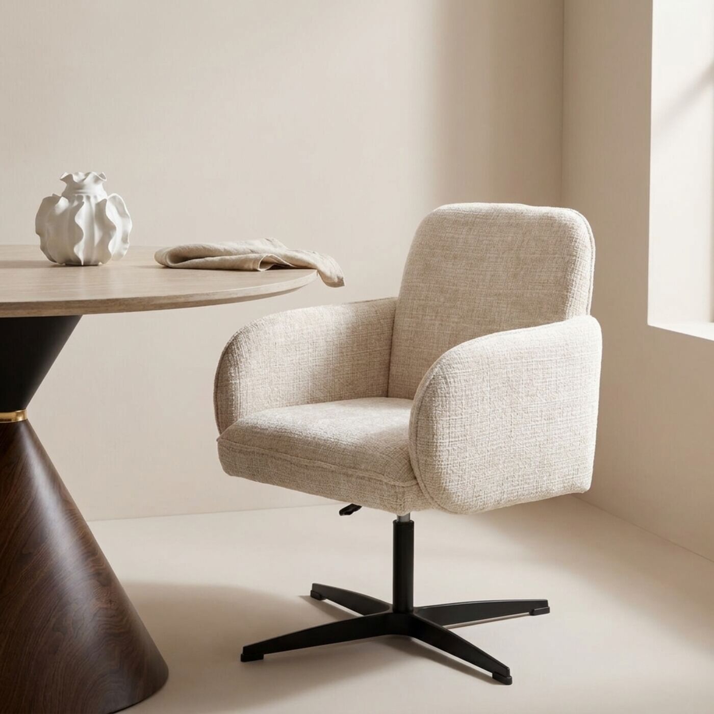 Swivel Chair Tabea Beige