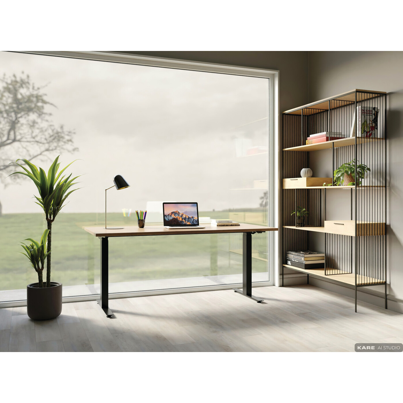 Desk Office Jackie Oak Black 160x80