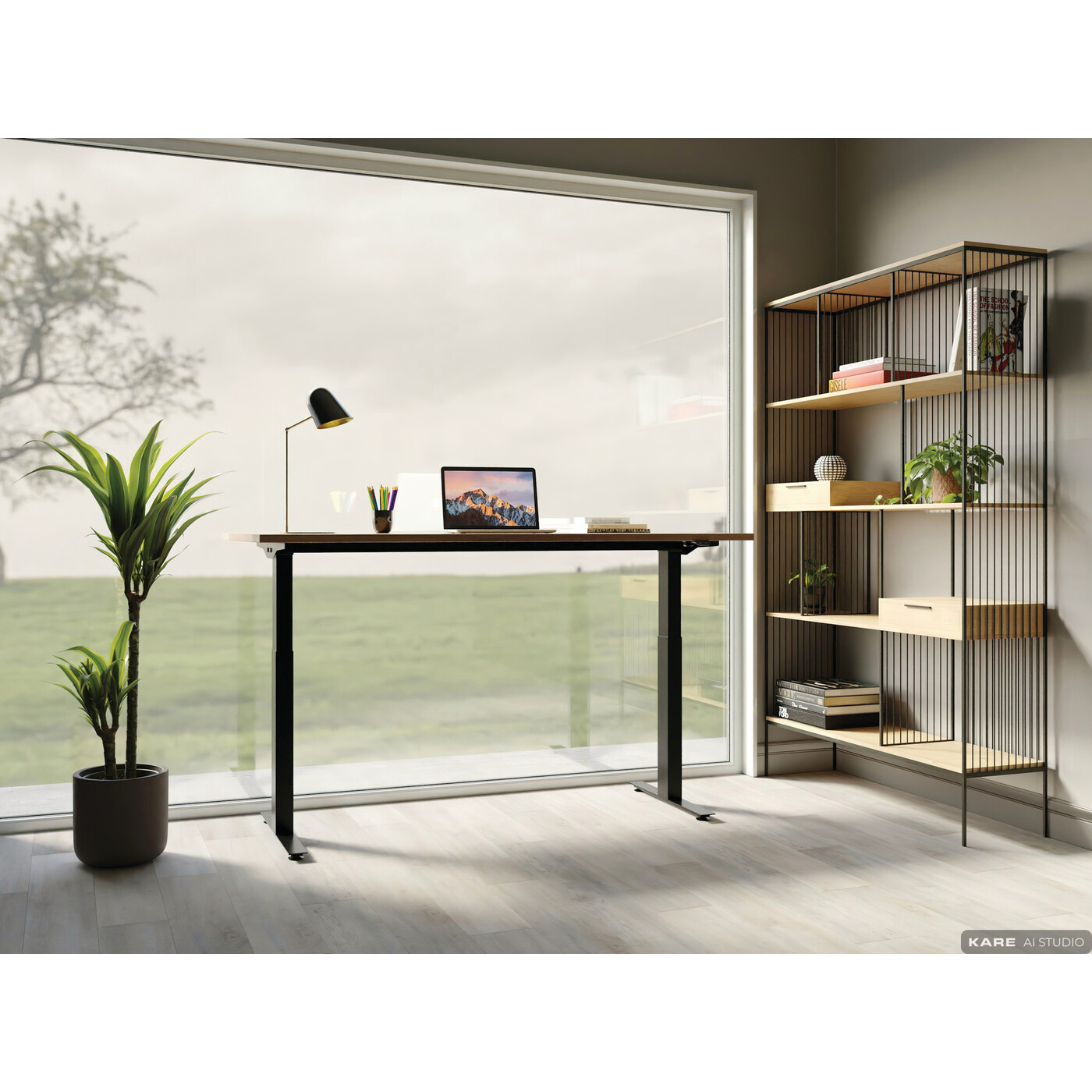 Desk Office Jackie Oak Black 160x80