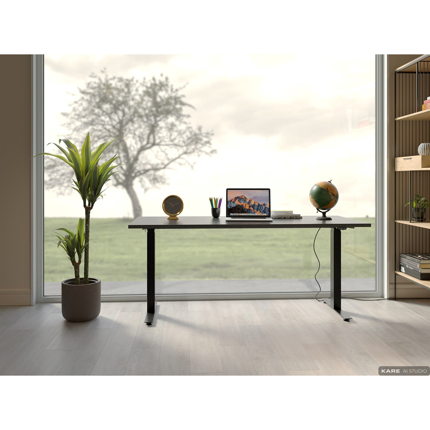 Desk Office Smart Black Black 140x70