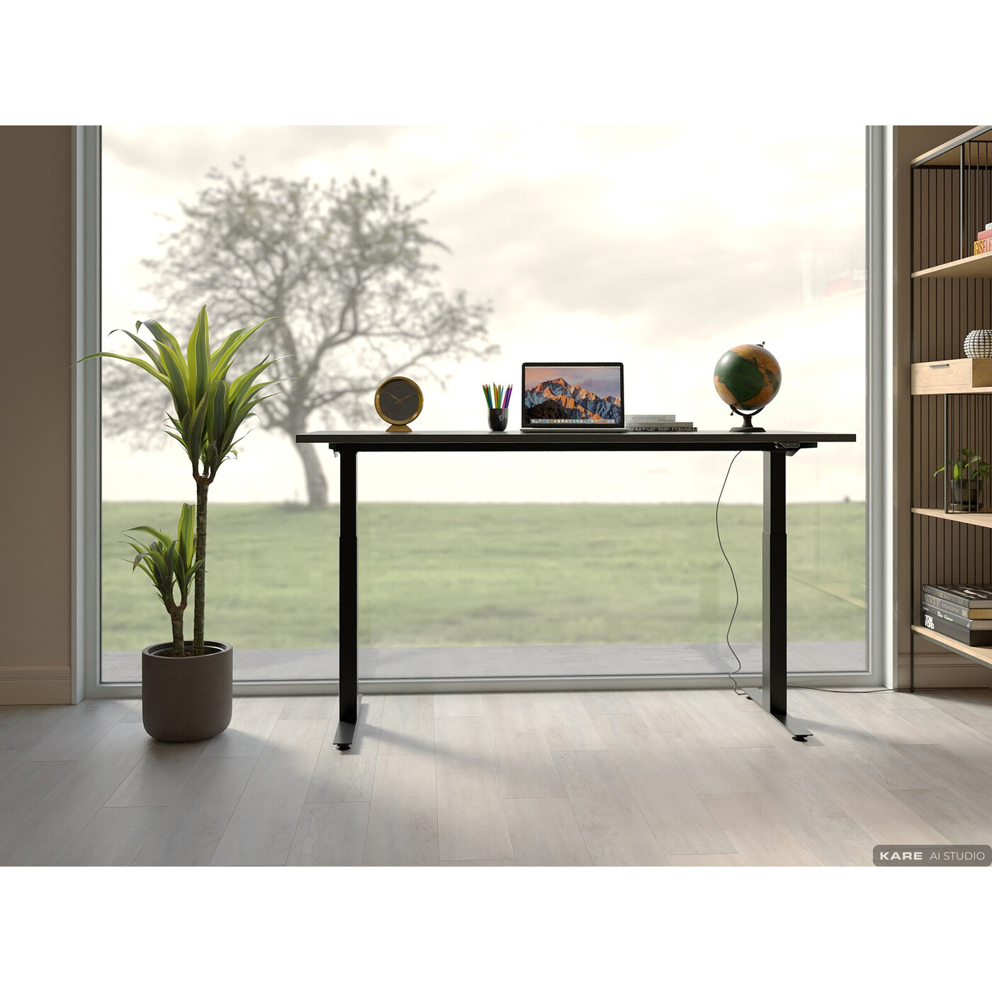 Desk Office Smart Black Black 140x70