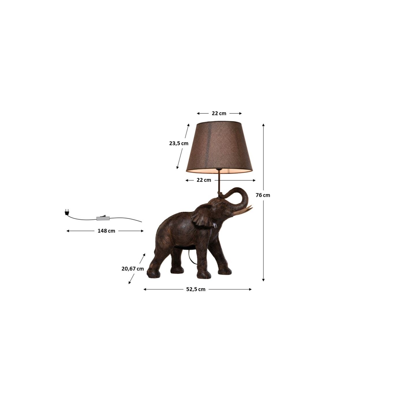 Настольная лампа Animal Elephant Safari 74см