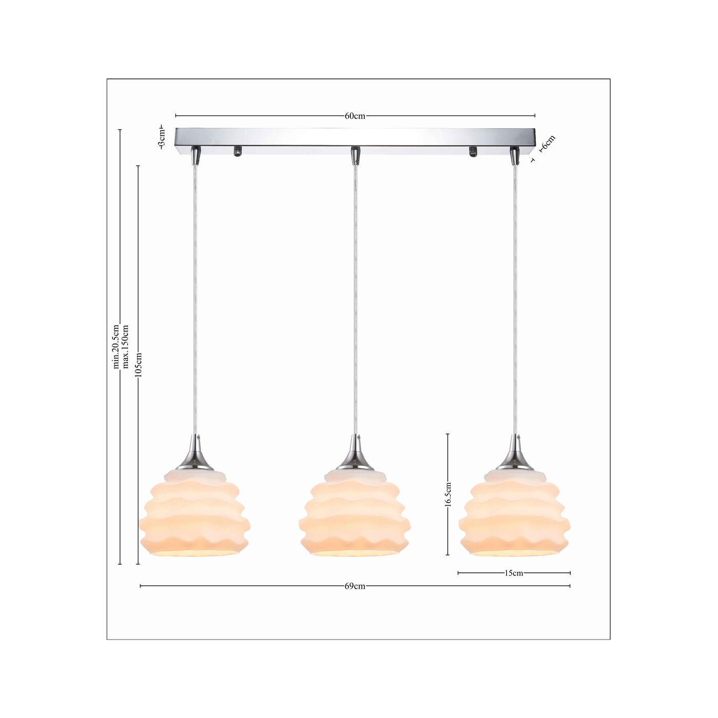 Светильник подвесной Ruffle Dining White
