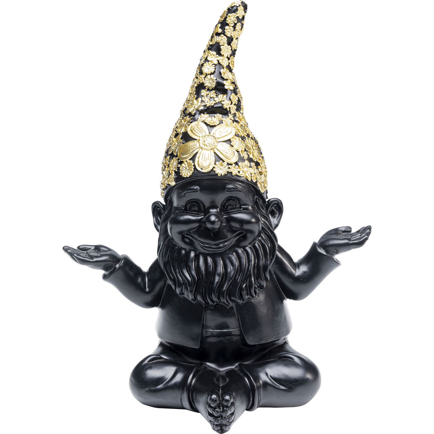 Фигура декоративная Gnome Meditation Black Gold 19 см