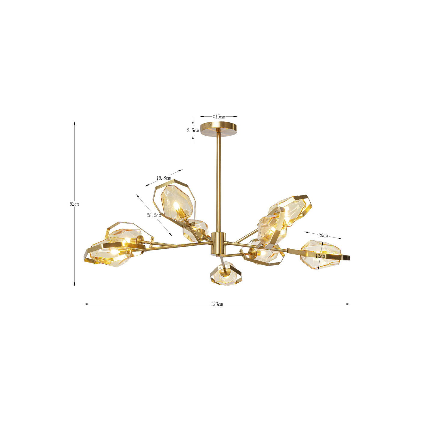 Светильник подвесной Diamond Fever Ufo Brass Ø106 см