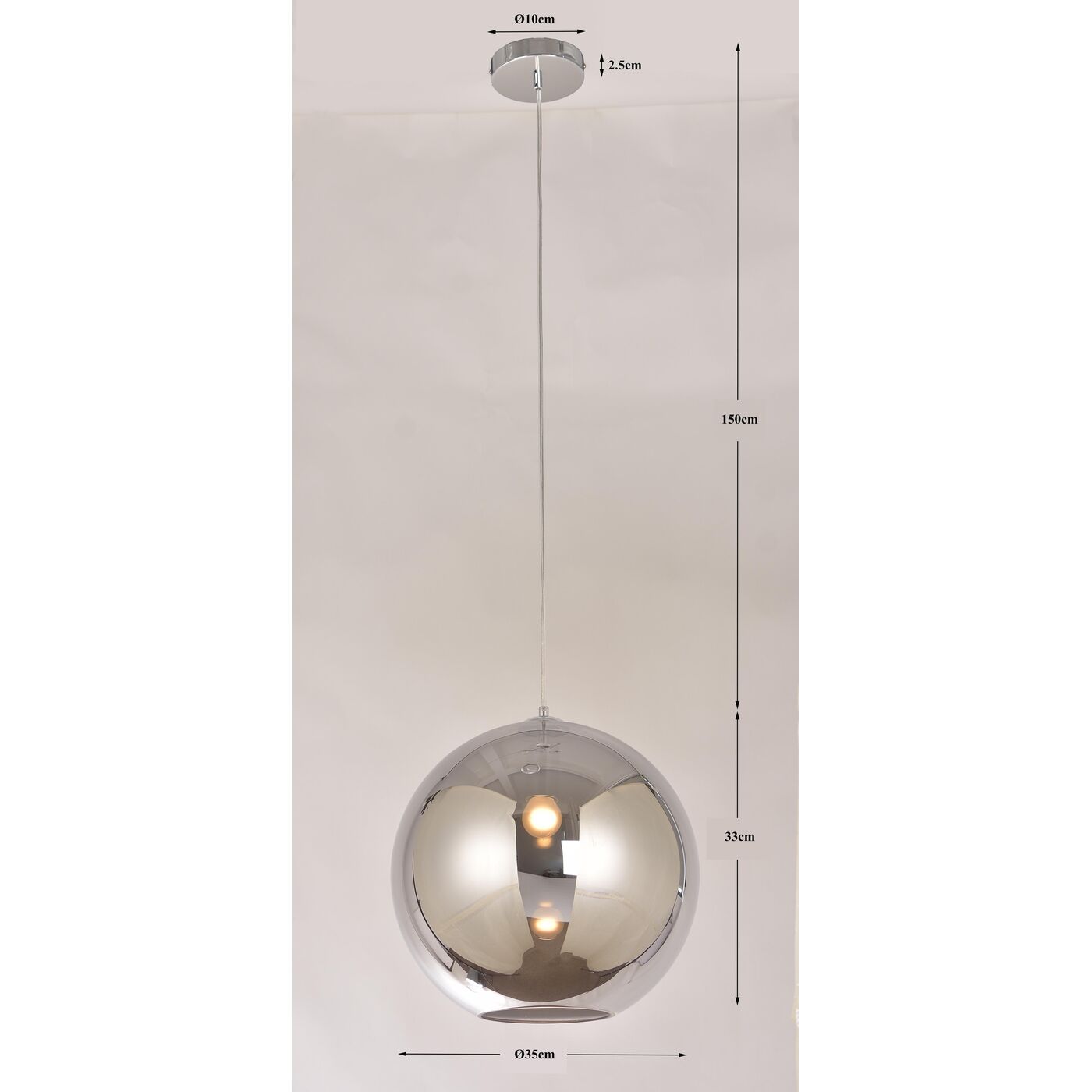 Светильник подвесной Caldaia Silver Ø35 см