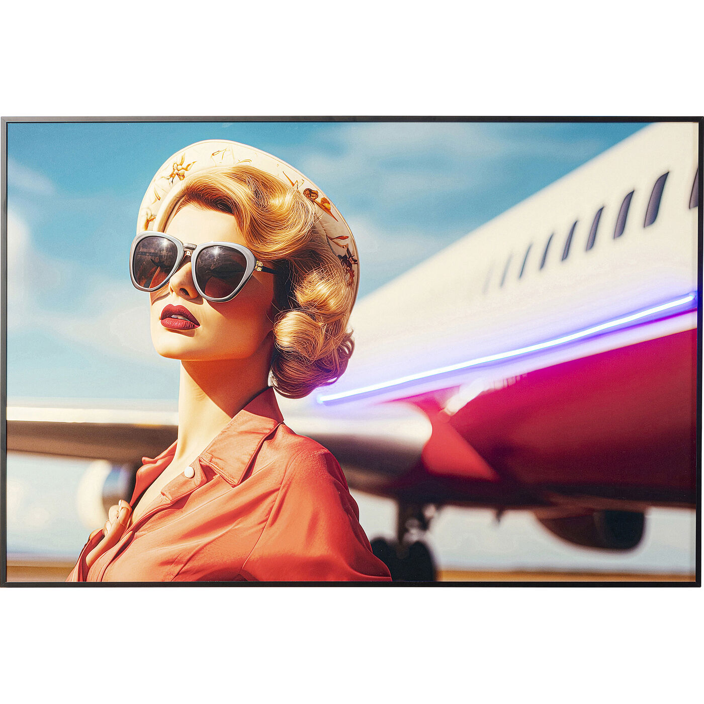 Картина в раме LED Jetset Pose Lady 120x80 см