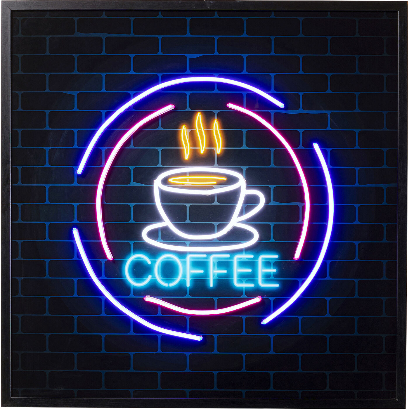 Картина стеклянная Coffee LED 80x80 см