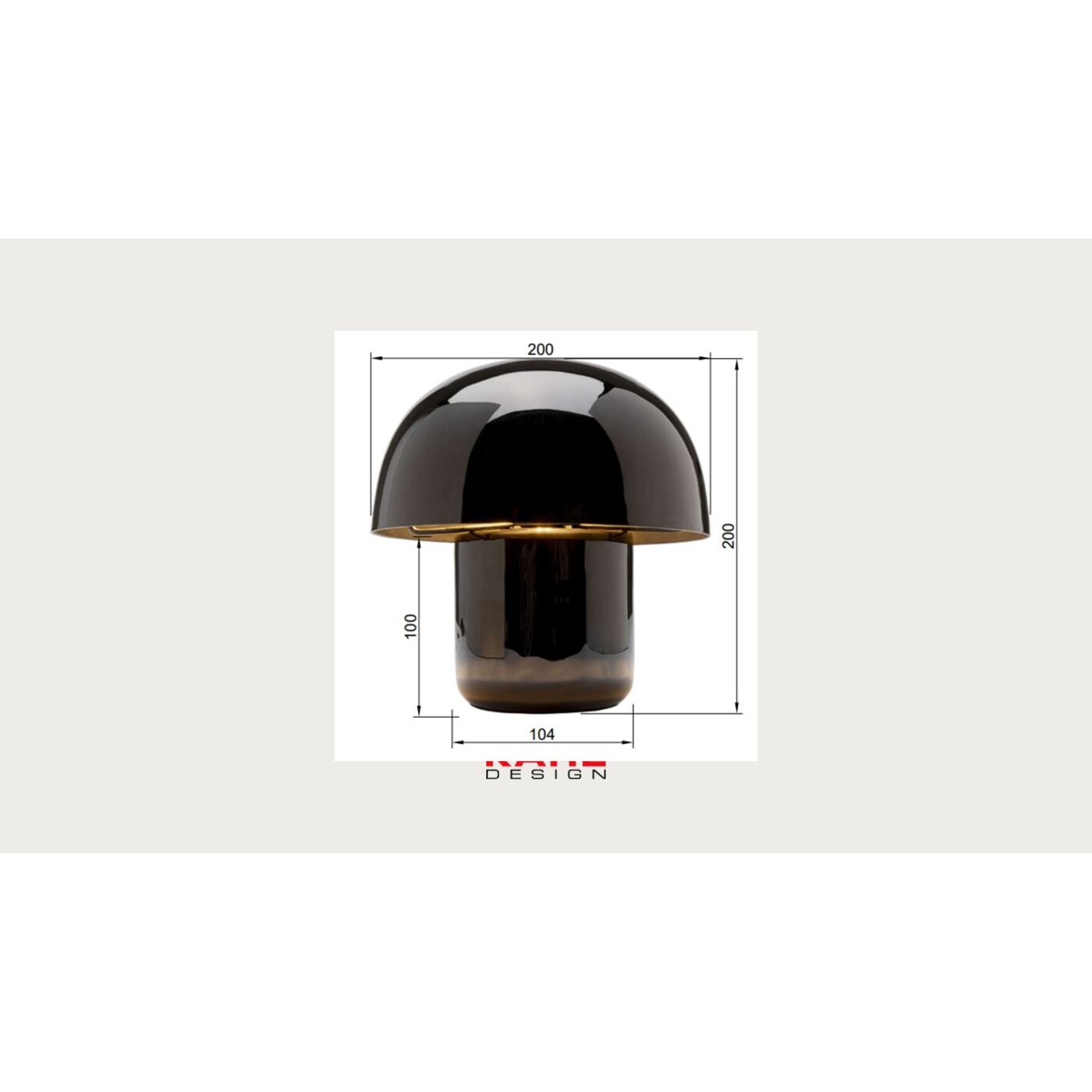 Светильник настольный Mushroom Black 20cm