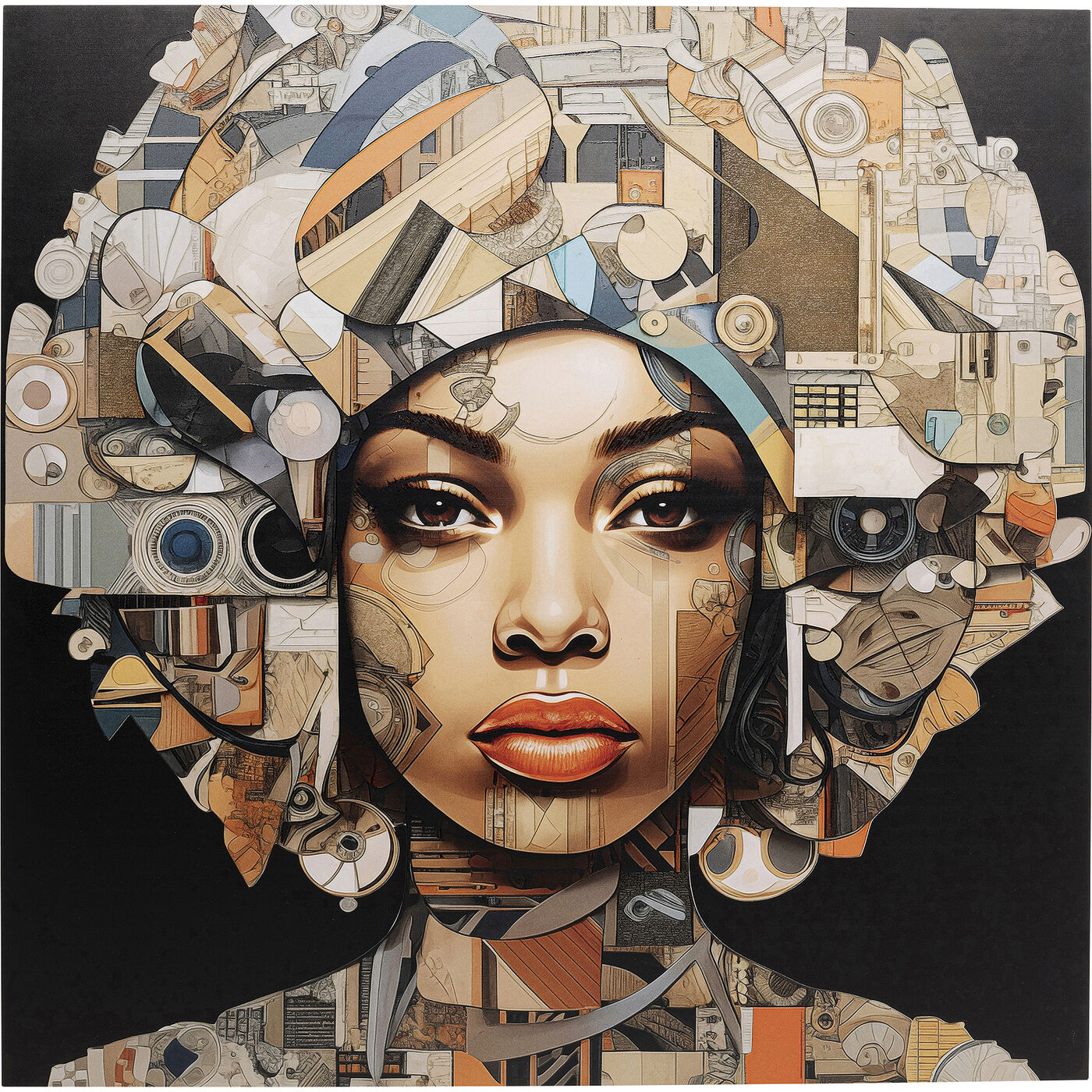 Картина стеклянная 3D Art Geo Woman 80x80cm
